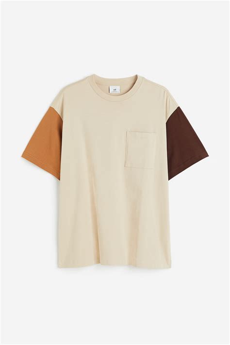 Relaxed Fit Pocket-detail T-shirt - Beige - Men | H&M IN