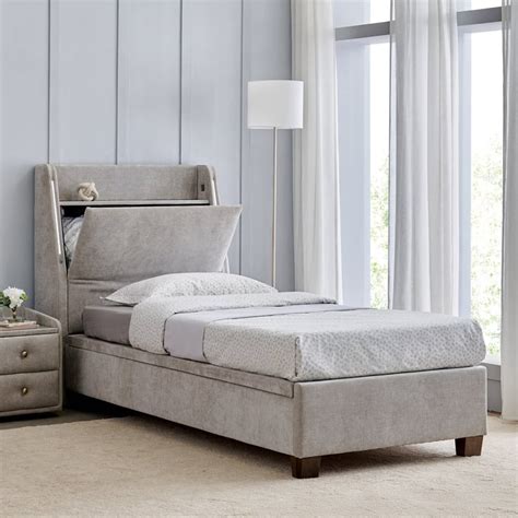 Buy Stellar Elite Sophia Single Bed with Hydraulic Storage - Grey from ...