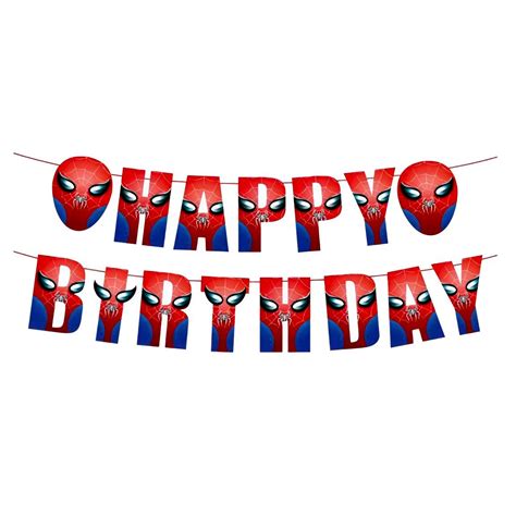Spider man Happy Birthday Wall Banner | Party Paper Banners in Bulk ...