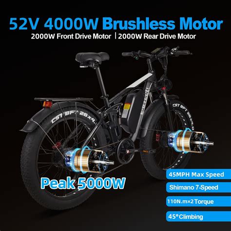 EBYCCO Used Electric Bicycle EB7Pro Peak 5000W Dual Motor 52V 23Ah ...