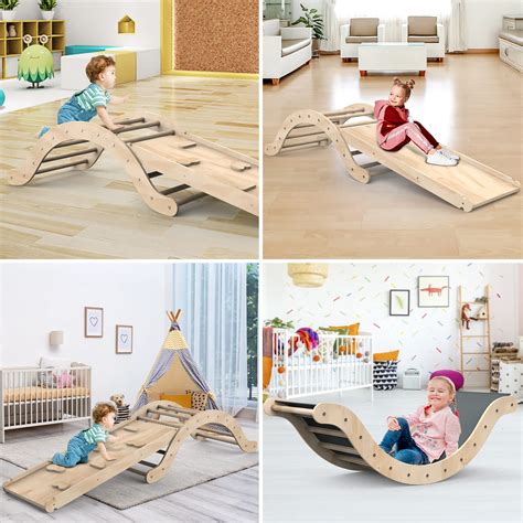 Buy ALZN Climbing Ladder Toys for Toddlers with Ramp and Padding, 3-in ...