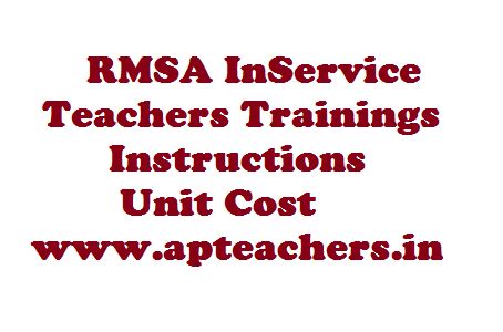 RMSA InService Teachers Trainings from 9th Oct Unit Cost - Instructions ...
