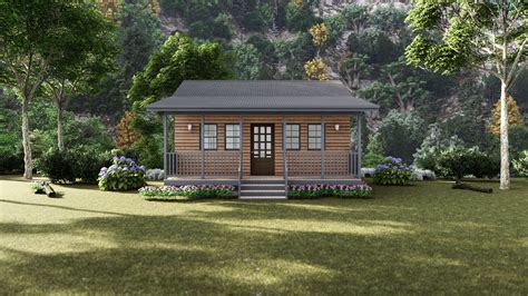 22' X 22' One Bedroom Cabin House - PDF Architectural Plan With ...