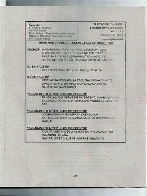 Image result for Broadcast Script Layout