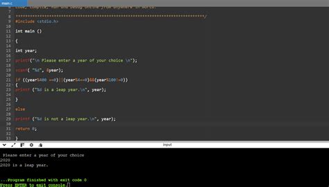 Write a C Program to Check Leap Year Using Conditional Operator 的图像结果