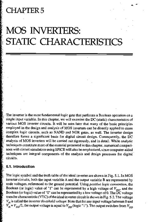 Chapter 5: Static Characteristics of MOS Inverters (CMOS) - Studocu