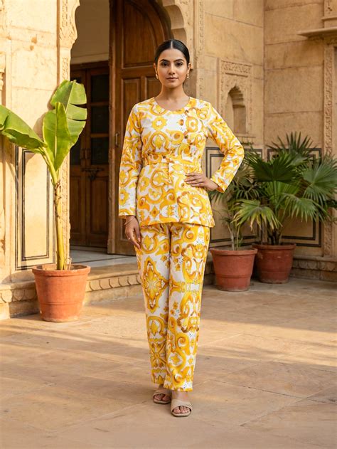 Shakun Yellow Digital Cordset – ShopShakun