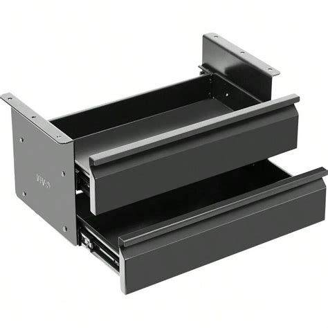 VIVO 16 Inch Under Desk Mounted Sliding Pullout Dual Level Drawer Set ...
