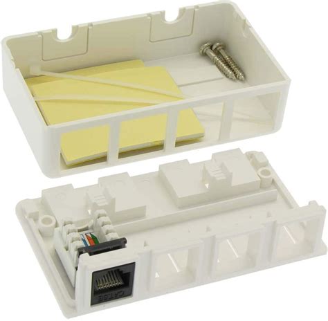 Buy Beszin Keystone Jack Surface Mount Box White, Biscuit for RJ45 ...