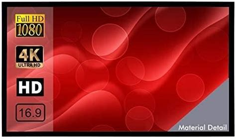 BIG VUE 120 Inches Fixed Frame Projector Screen 16:9 Diagonal Active 3D ...