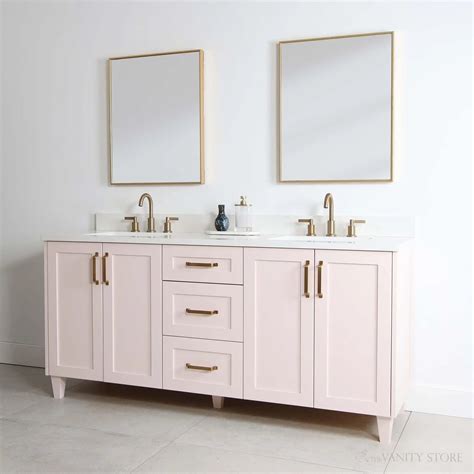 Bridgeport 72" Champagne Pink Bathroom Vanity, Double Sink - Teodor ...
