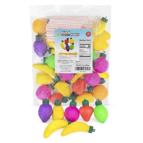 Amazon.com : 25 Fruit Shaped Fizzy Candy Powder, With Hanging Hole Caps ...
