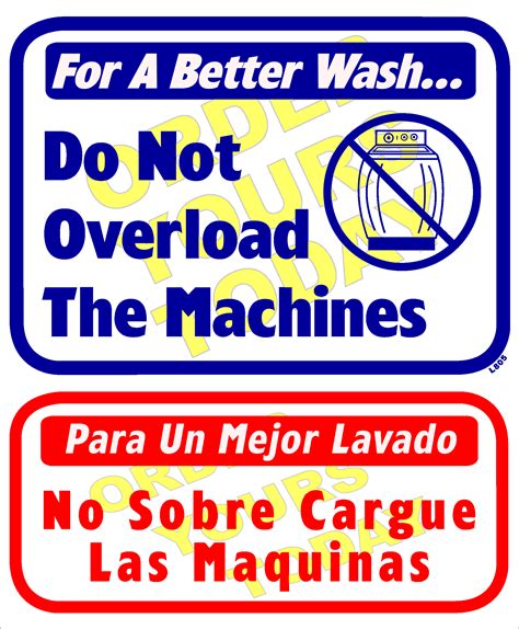 13.5″×16″ Bilingual Durable Screen Printed Plastic Laundry Sign – Vend‑Rite