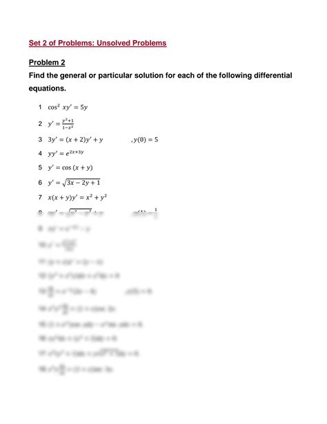 SOLUTION: Worksheet 2 separable and homogenous differential equations ...