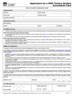Fillable Online Application for a NSW Tertiary Student ...