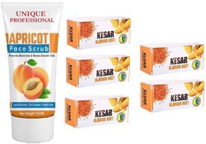 UNIQUE PROFESSIONAL APRICOT FACE SCRUB FACE WASH 100 ML + KESAR ALMOND ...