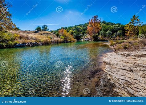Fall Foliage at Crystal Clear Creek in the Hill Country of Texas Stock ...