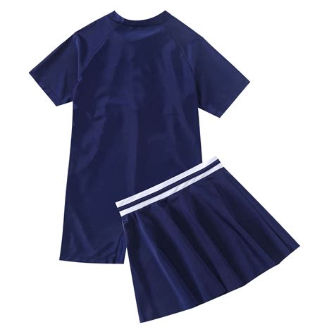 Kids Teens Swimwear Sets Pink Swim Tops with Skirt... - Vicedeal