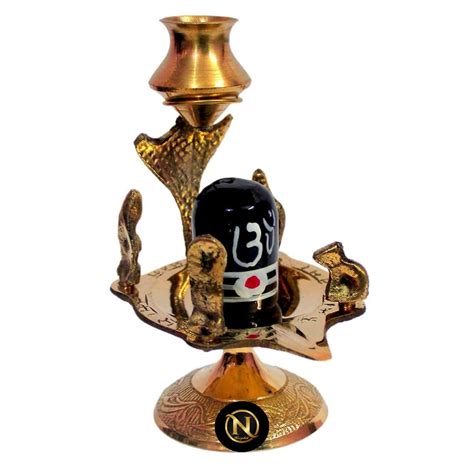 Buy NAVYAKSH Shivling Shiva Lingam Shesh Naag Pooja Brass Statue Online ...