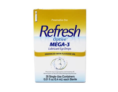 Refresh Optive Mega-3 Natural Preservative-Free Lubricant Eye Drops for ...