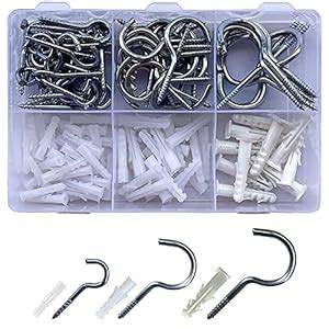 Jaset Innovations Screw in Hooks with Wall Rawl Plugs/Gitti – Zinc ...