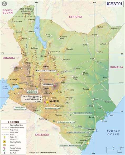 Political Map Of Kenya Nations Online Project Kenya Map Kenya Physical ...