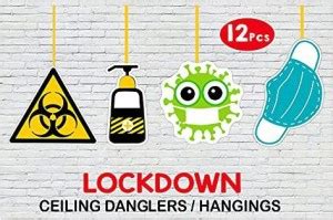 The Party Shoppy Multicolor Quarantine / Lockdown Theme Ceiling ...