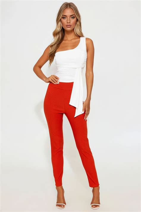Venetian High Rise Pants - Rust