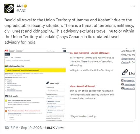 ANI claims Canada Issued Travel Advisory Urging 'High Degree Of Caution ...
