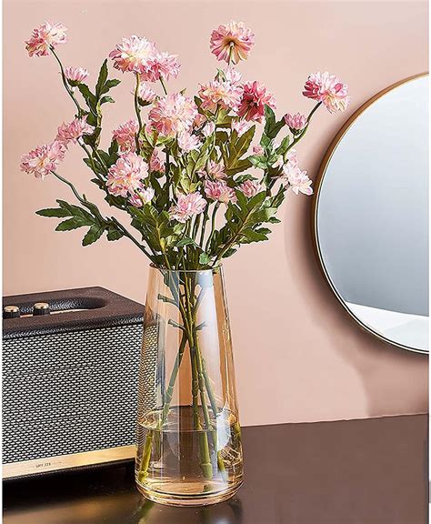 Premium Quality Large Crystal Glass Vase - Exquisite Amber Flower ...