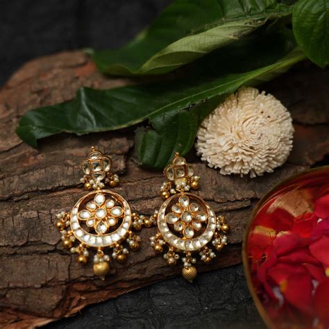 Kundan chandbali Earrings | Polki chandbali Earrings | Trendy Jewellery