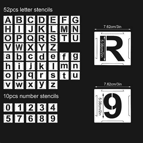 Buy AIEX 62pcs Letter Number Stencils, Reusable Plastic Letter Number ...