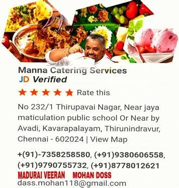MANNA CATERING SERVICE IN ALL OVER CHENNAI WE HAVE BRANCHES - Catering ...