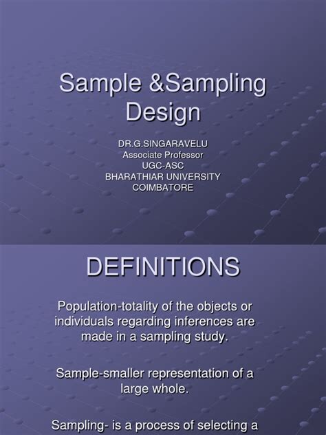 Sampling Design | PDF | Sampling (Statistics) | Survey Methodology