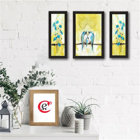 Set of 3 Sitting Birds Satin Matt Texture UV Art Painting - eCraftIndia ...