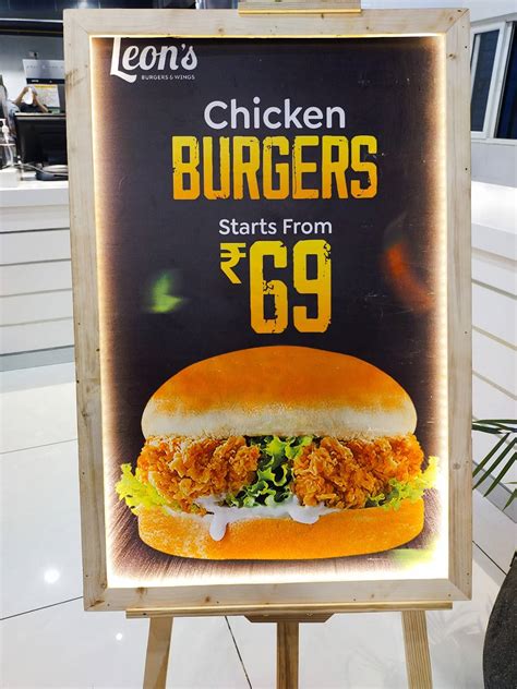 Menu at Leon's Burgers & Wings - Kalidasa Road, Mysuru