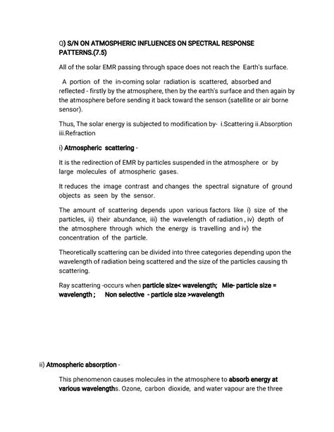 Exam notes on remote sensing - Q)S/ NONATMOSPHERI CI ...