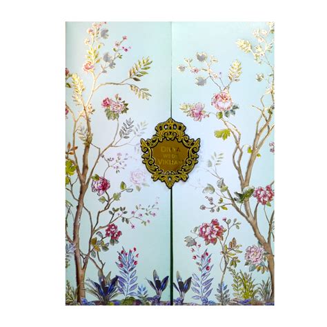 Blue Floral Door Invitation Card – King of Cards