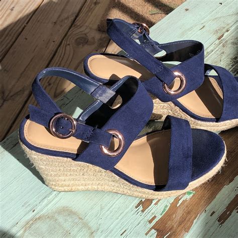 Navy Blue Strappy Wedge Sandals Women | Blue | Wedges | Very
