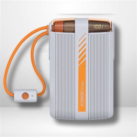 XUNDD PD 20W FAST CHARGE POWER BANK WITH DUAL CABLES (Grey/Orange ...
