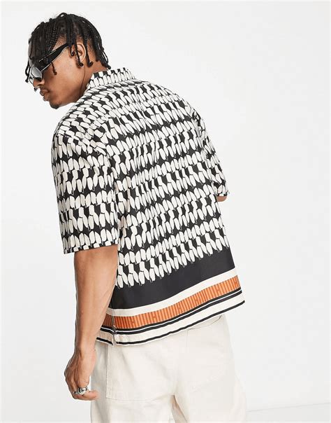 Geometric Print Brown Shirt – Roar Fox