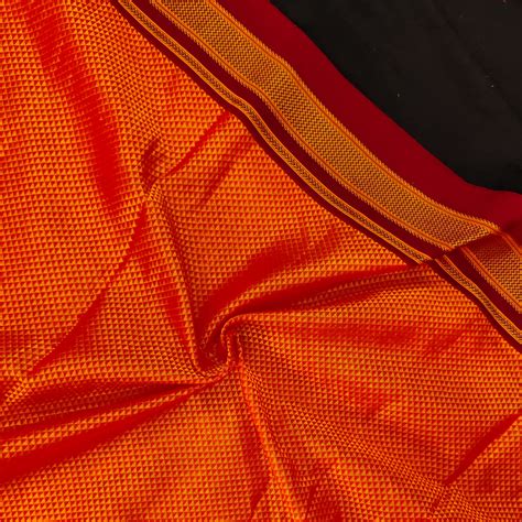 Orange Yellow Dual Shade Traditional Maharashtrian Khan Cotton Silk Bo ...