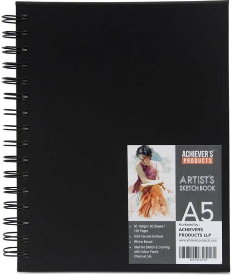 ACHIEVER'S PRODUCTS A5 Sketchbook 120 GSM | Spiral Sketch Pad | 60 ...