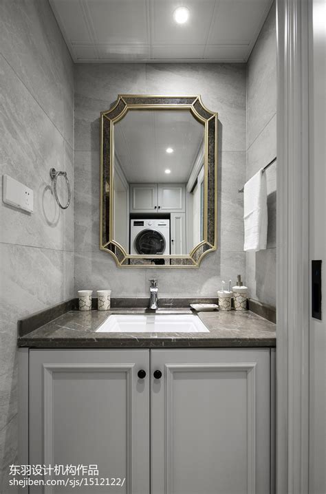 137平方美式卫浴洗手台设计图 – 设计本装修效果图