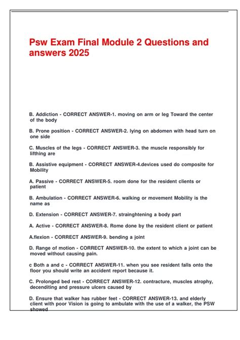 Image result for PSW Foundation Module 2 Test Answers