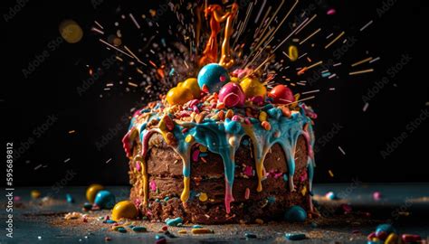 Image result for Exploding Birthday Cake with Butterflies