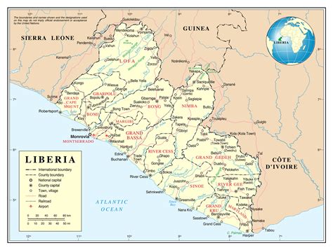 Liberia Tourist Map