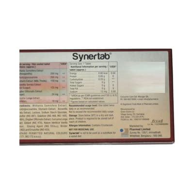 Synertab Strip Of 10 Tablets: Uses, Side Effects, Price & Dosage ...