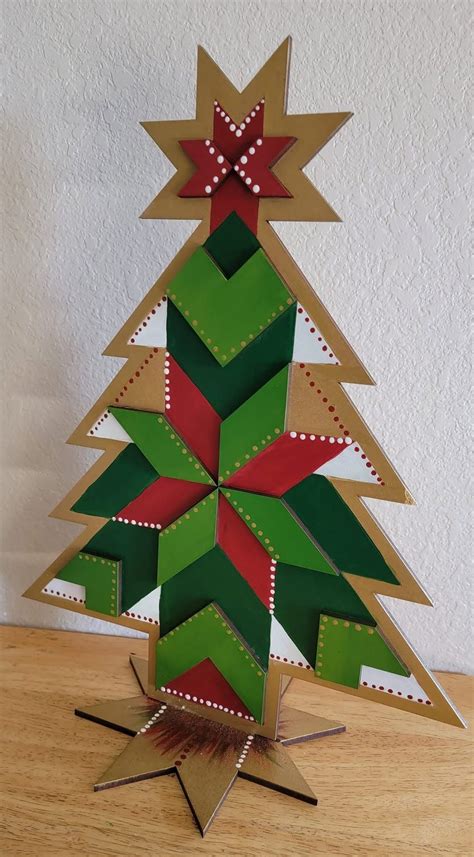 Christmas in July 3D Christmas Tree Barn Quilt Class, Clare Union ...
