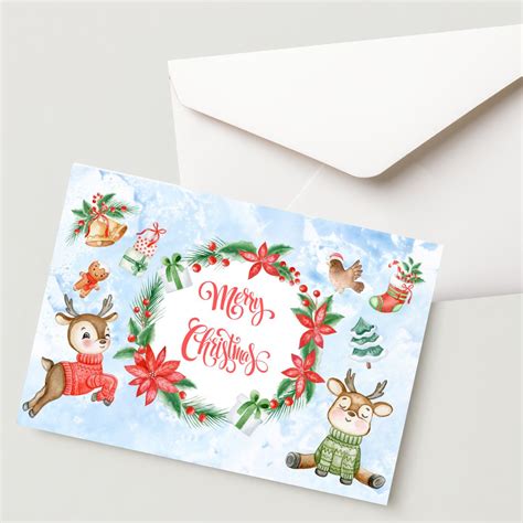 Christmas Greeting Card- 300 GSM Paper with Envelope (Pack of 1 ...